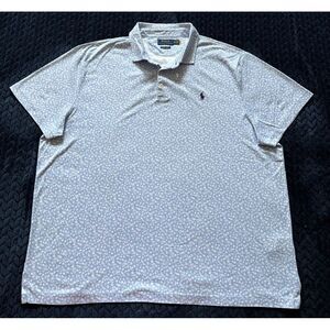 Polo Ralph Lauren Men's Floral Print Polo Coastal Woodblock‎ Custom Slim Fit 2XL